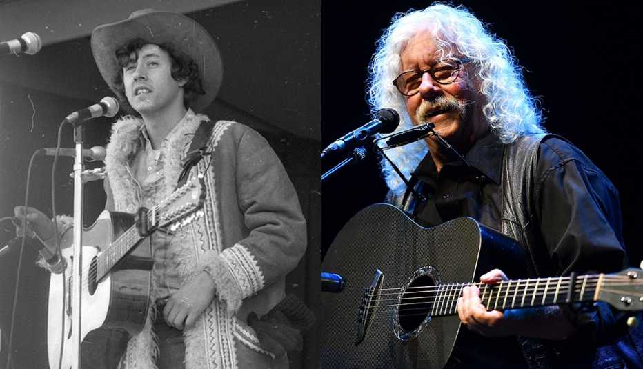 Arlo Guthrie en 1969 y 2018
