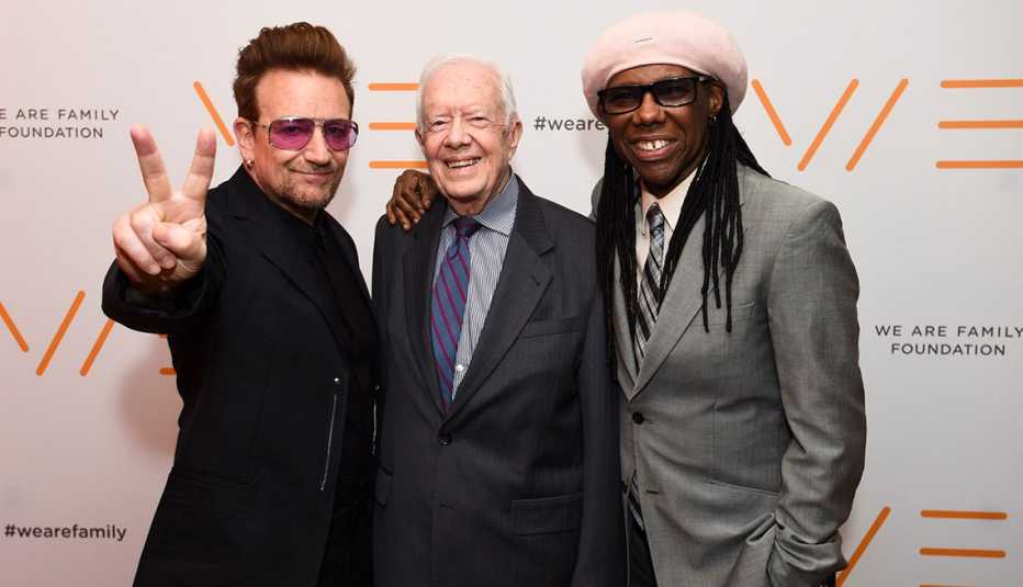 Bono, Jimmy Carter y Nile Rodgers