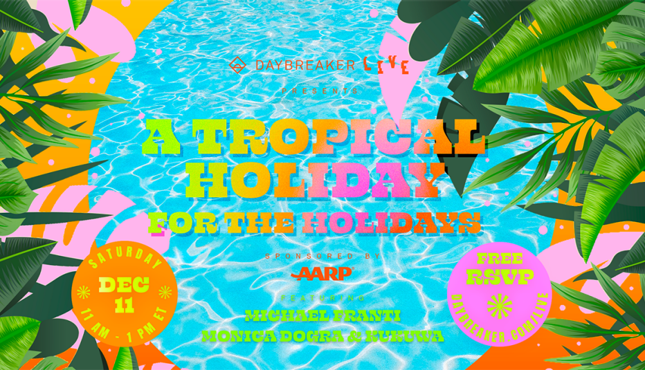 Fiesta gratuita en línea de AARP 'A Tropical Holiday for the Holidays'.