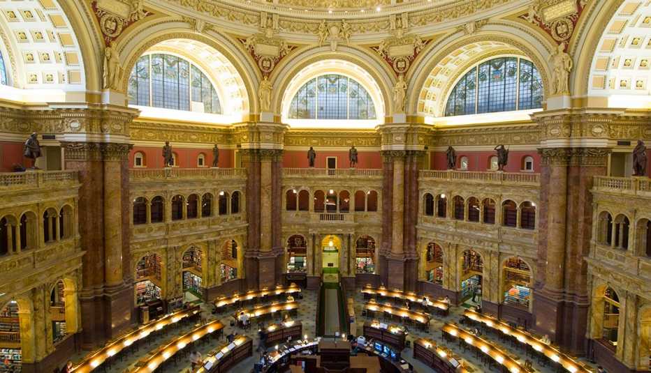 Sala de lectura principal del edificio Thomas Jefferson de la Biblioteca del Congreso
