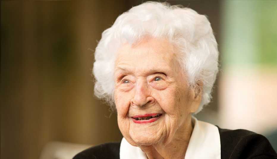 Thelma Sutcliffe a la edad de 110 en el año 2016