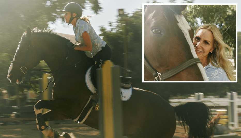Aimee Grove y su caballo Luc