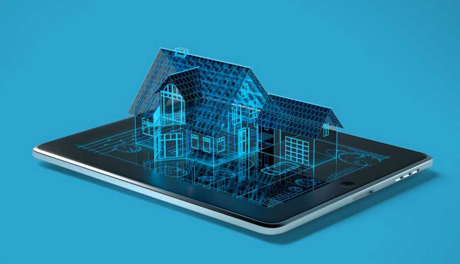 Tableta muestra en 3D un sistema de seguridad inteligente para el hogar