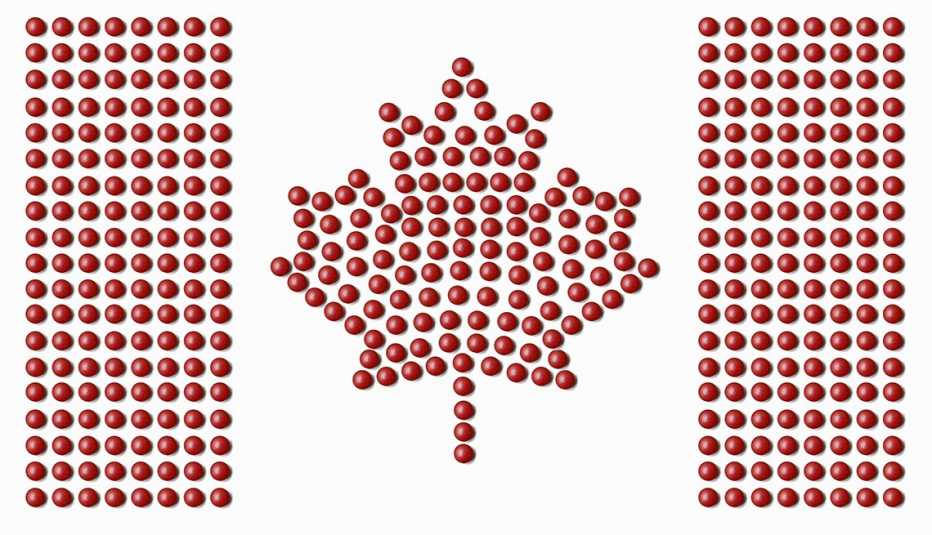 Bandera de Canadá hecha con puntos