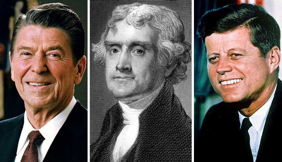 Ronald Reagan, Thomas Jefferson y John F. Kennedy 