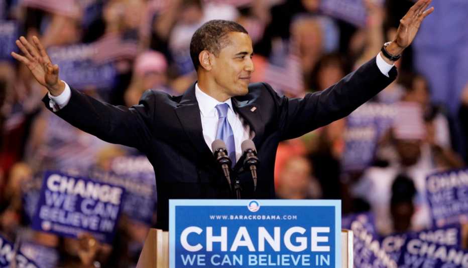 Barack Obama durante su carrera a la presidencia de Estados Unidos.