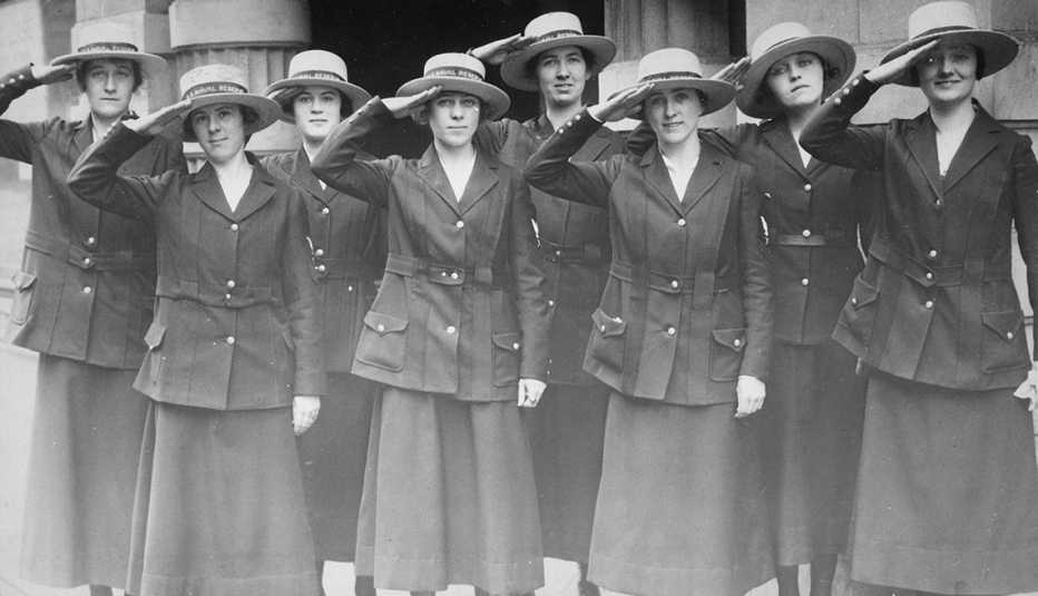 Trabajadoras de la Reserva Naval de Estados Unidos en San Francisco en 1918