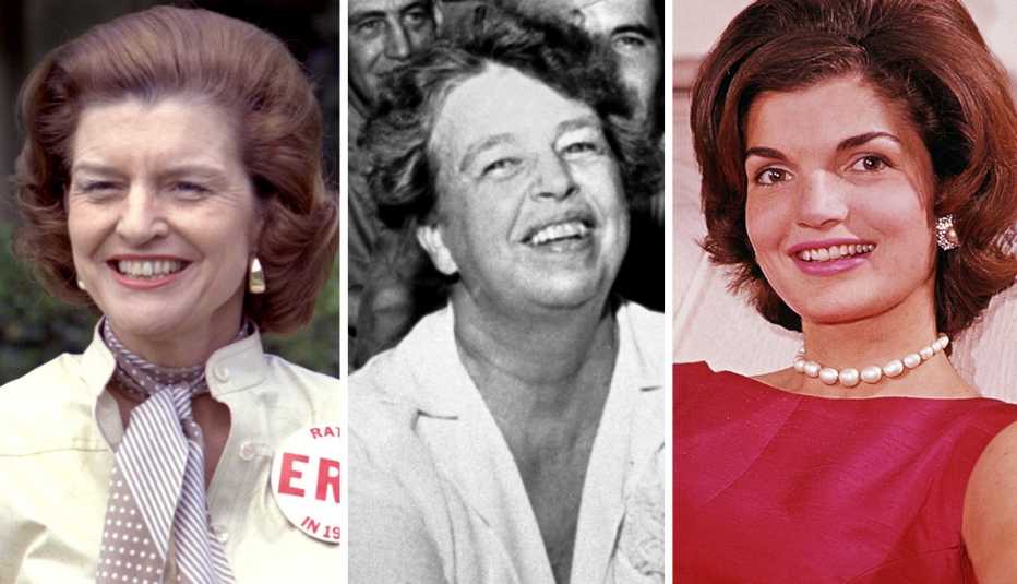 Elizabeth Anne Bloomer Ford, Eleanor Roosevelt y Jacqueline Bouvier Kennedy Onassis 
