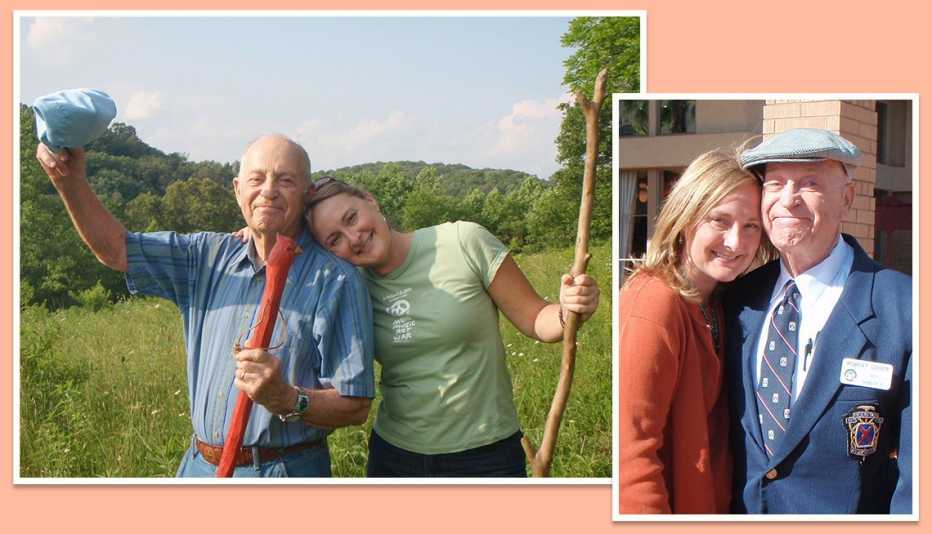 Amy Goyer en diferentes fotos con su padre.