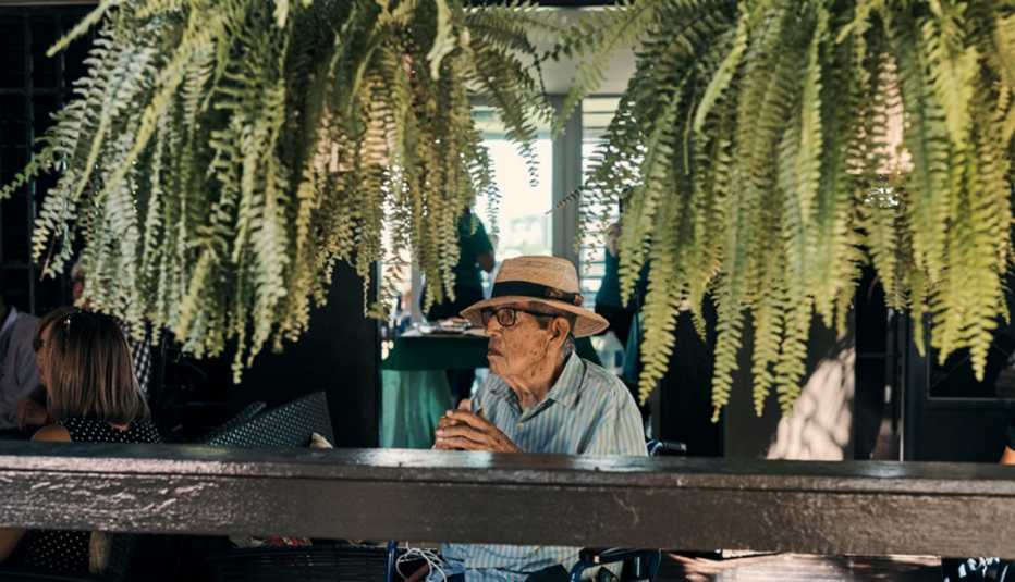 Don Alberto Aponte, a finales del 2019, en el hogar de ancianos