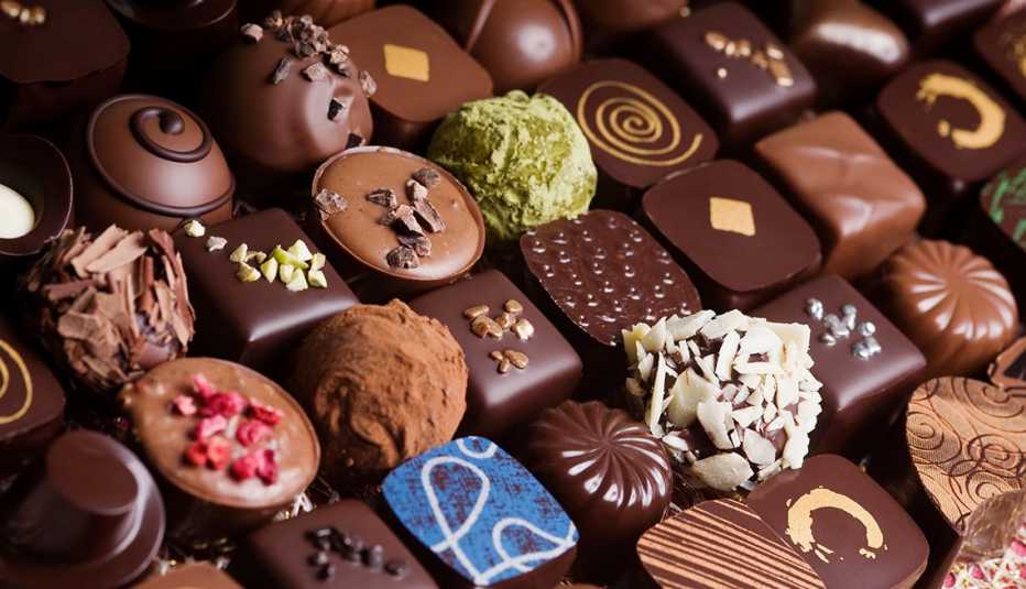 Variedad de chocolates gourmet