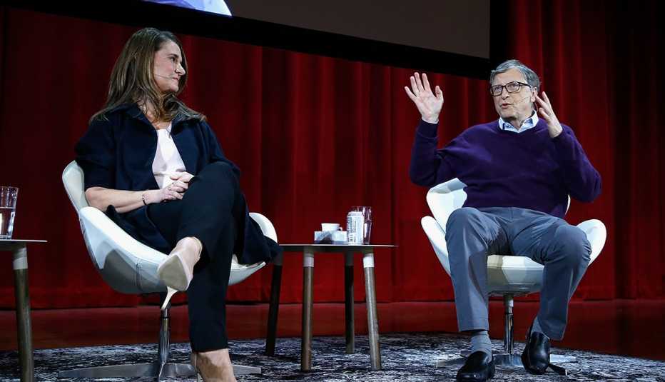 Melinda y Bill Gates en una charla
