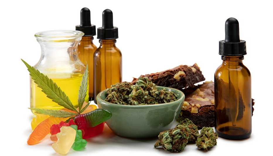 Aceite de CBD, gomitas y otros productos a base de marihuana
