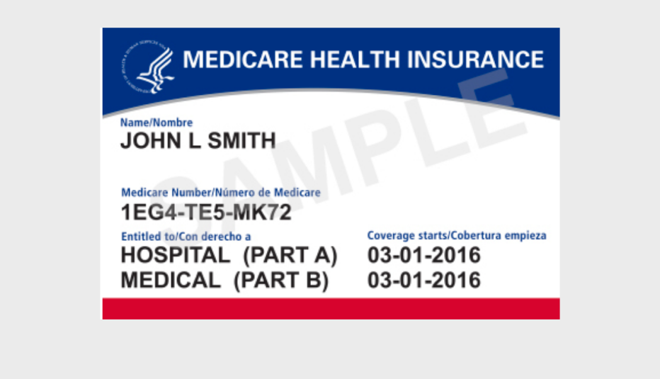 a sample of what a medicare health insurance card looks like