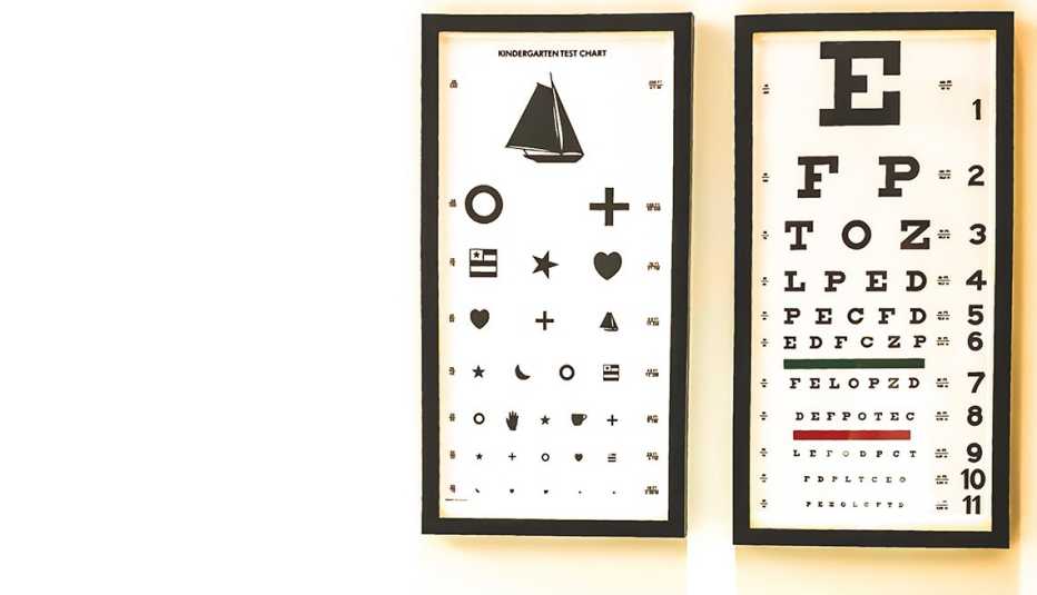 Tabla optométrica para niños y otra de adultos
