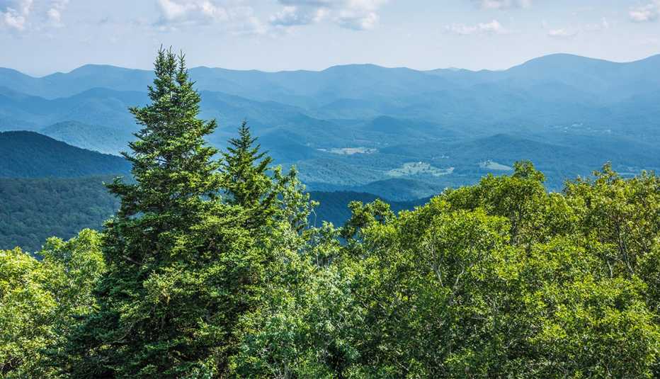 Vista de las montañas Blue Ridge al norte de Georgia