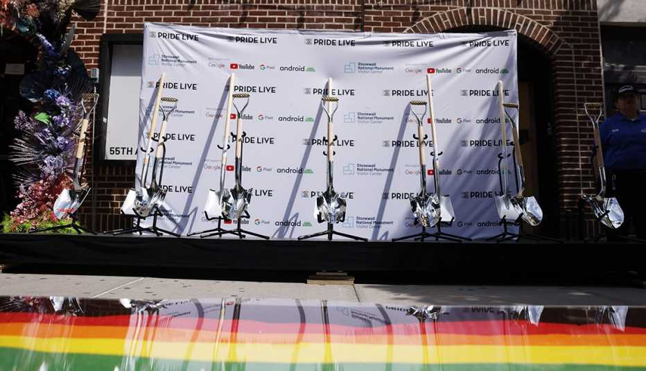 ceremonial shovels at the Stonewall National Monument Visitor Center groundbreaking in 2022