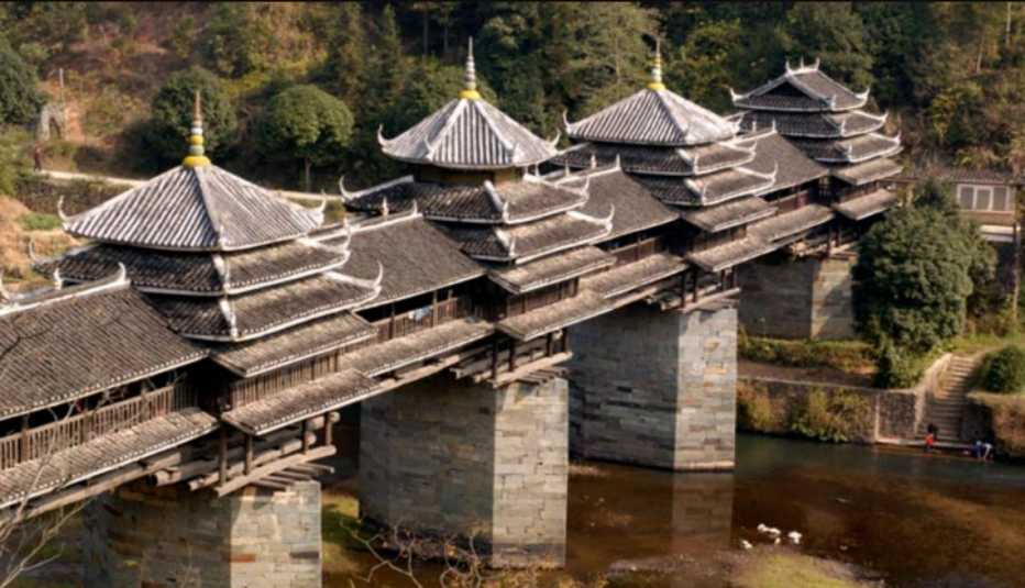 Puente del Viento y la Lluvia de Chengyang, en Sanjiang, China