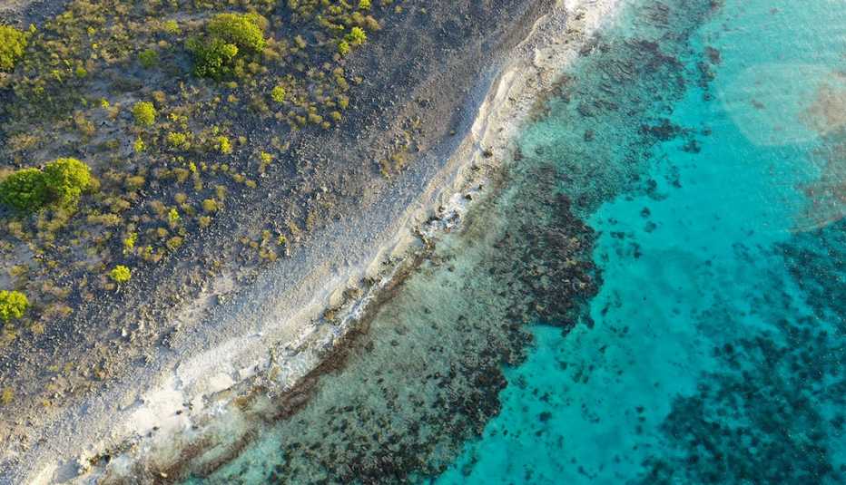 Vista aérea de la costa de Bonaire