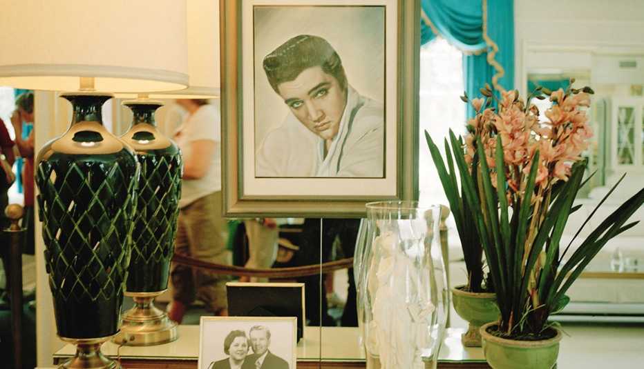 Interior de Graceland, el hogar de Elvis Presley,  en Memphis Tenesse