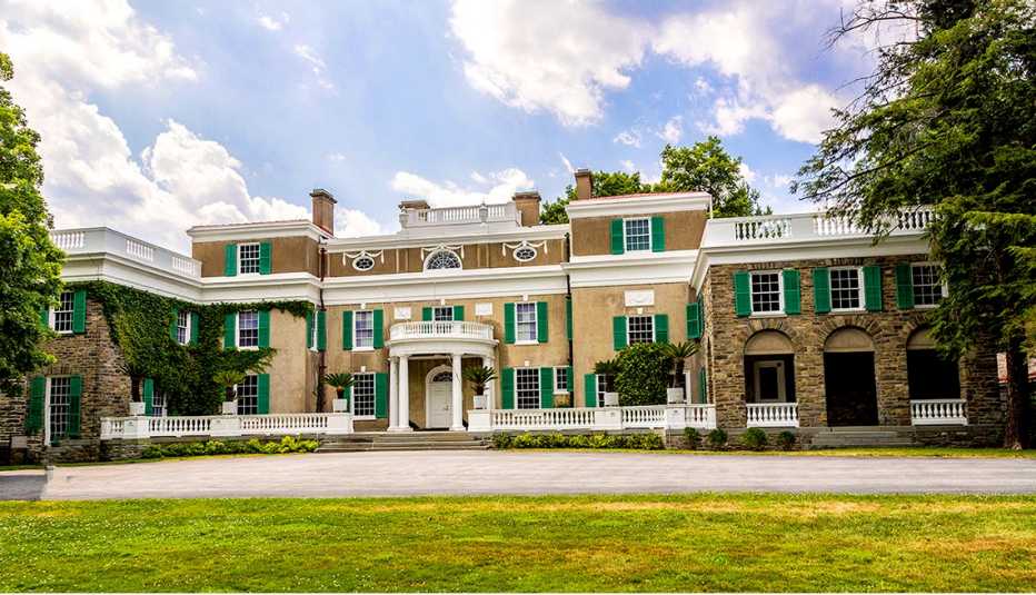 Casa de Franklin D Roosevelt en Hyde Park en Kingston, en el estado de Nueva York.