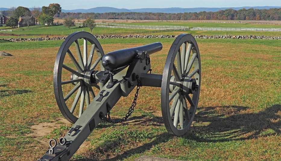 Cañón militar en el Parque Militar Nacional de Gettysburg