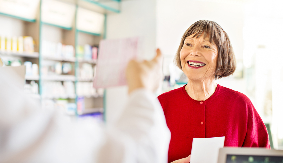 Woman filling her prescription