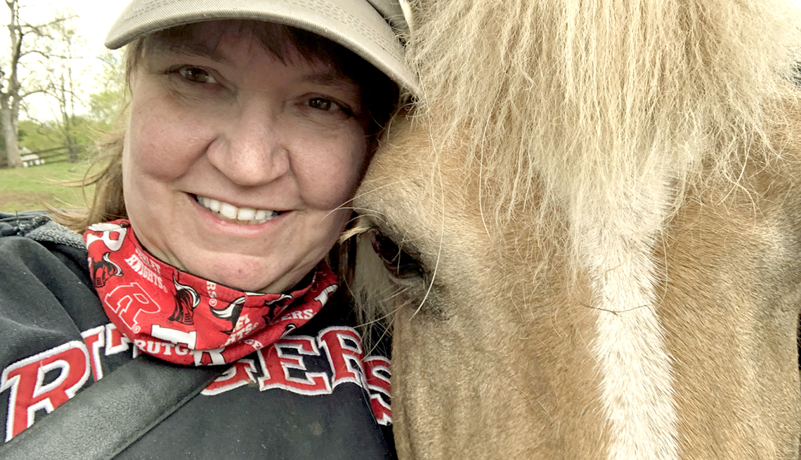 Lillian Shupe with Horse, Back to Work 50+ Program Participant