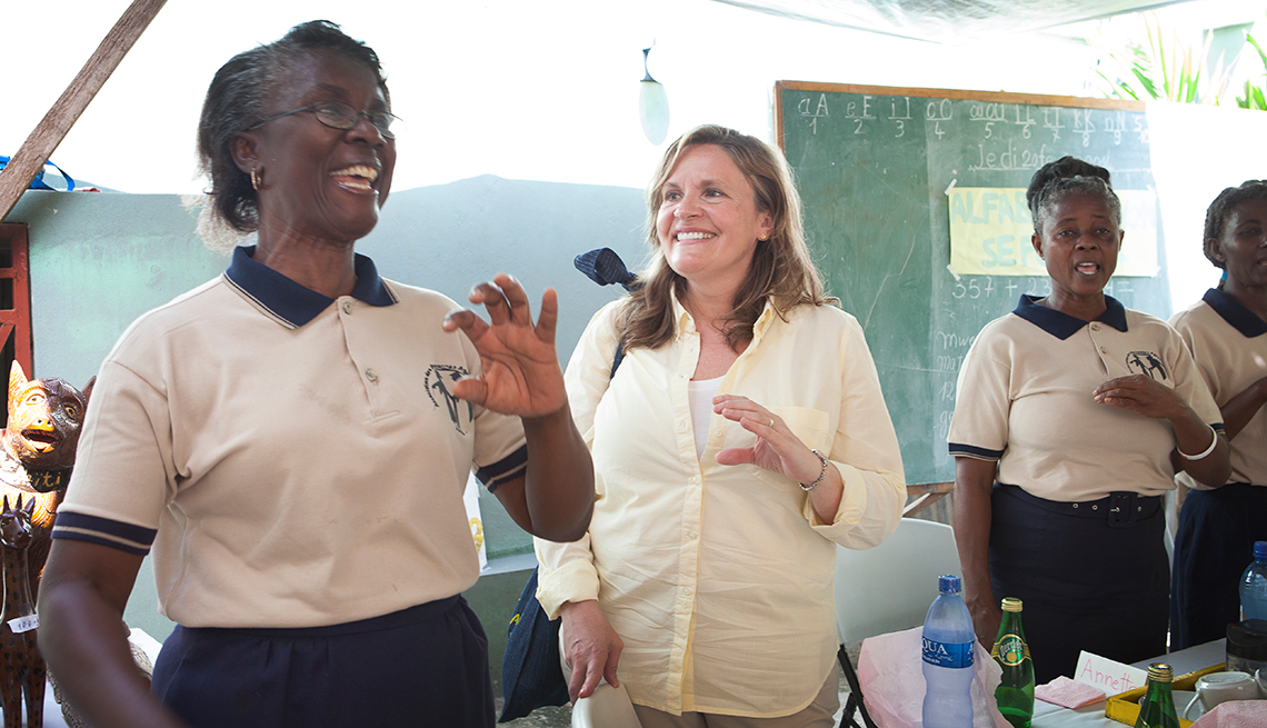 Lisa March Ryerson, Haiti visit, 2014, AARP Foundation 