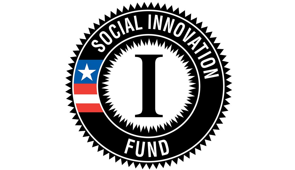 Social Innovation Fund logo, AARP Foundation, Corporation for National and Community Service (CNCS), Americorps