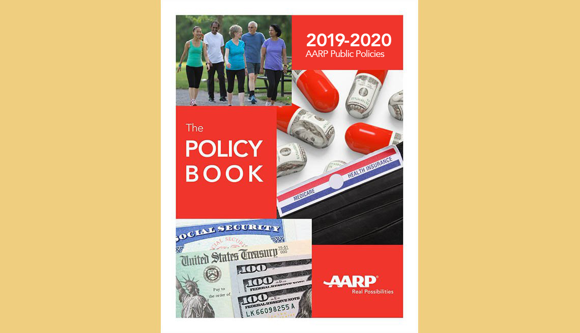 2019 - 2020 A A R P Public Policy, the Policy Book. Cover of a bookelt