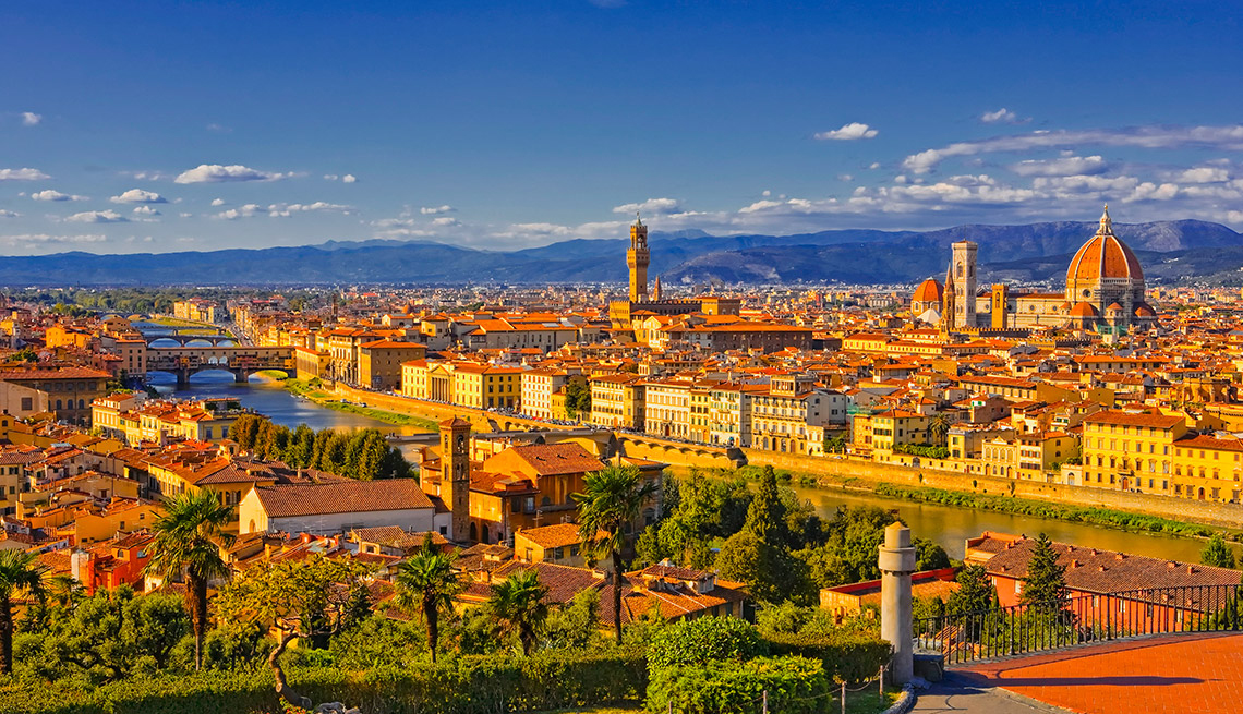 Vista panóramica de la ciudad italiana de Florencia al atardecer