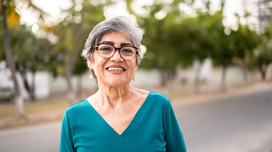 Portrait of senior woman outdoors