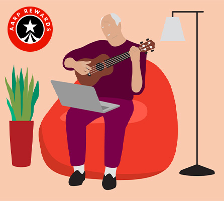 Illustration of man playing guitar