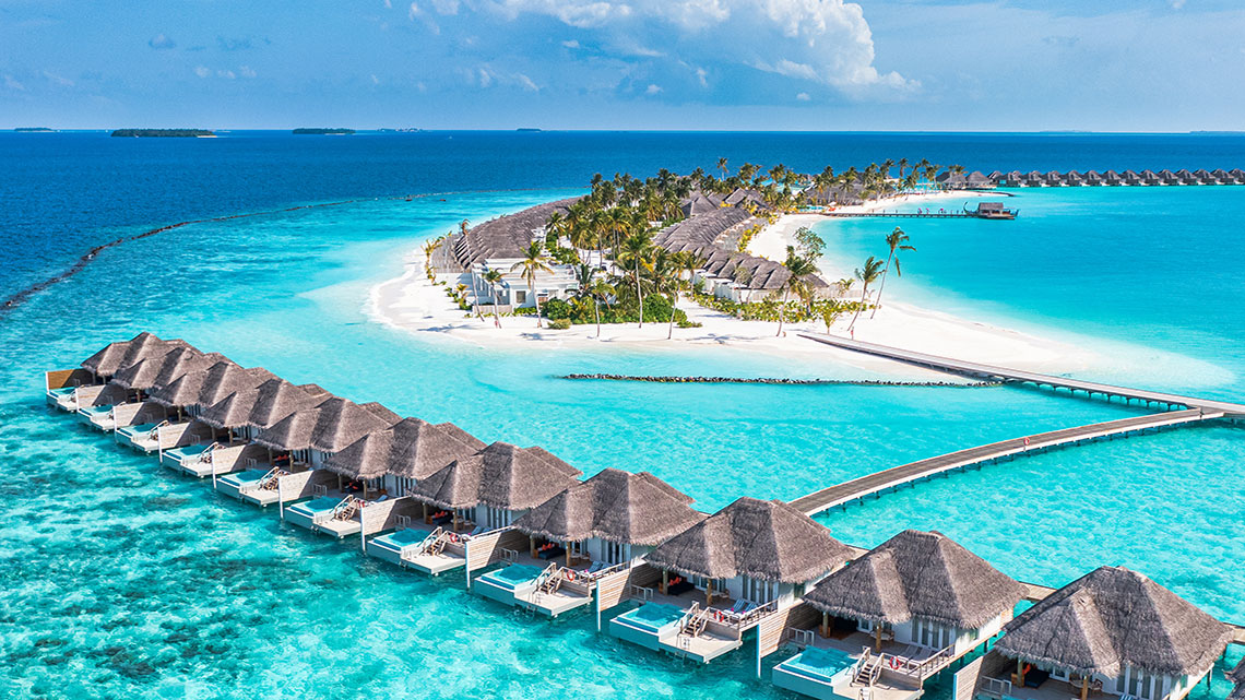 Paisaje de las playas de Maldivas.