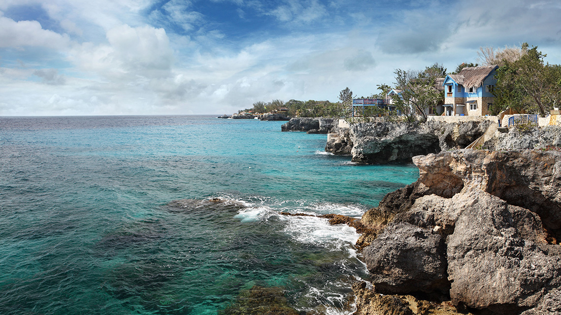 Coast at Negril - popular tourist destination,  Jamaica.