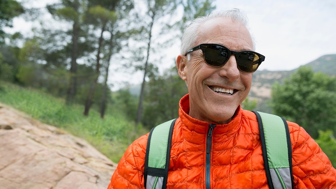 mature man outdoors sunglasses