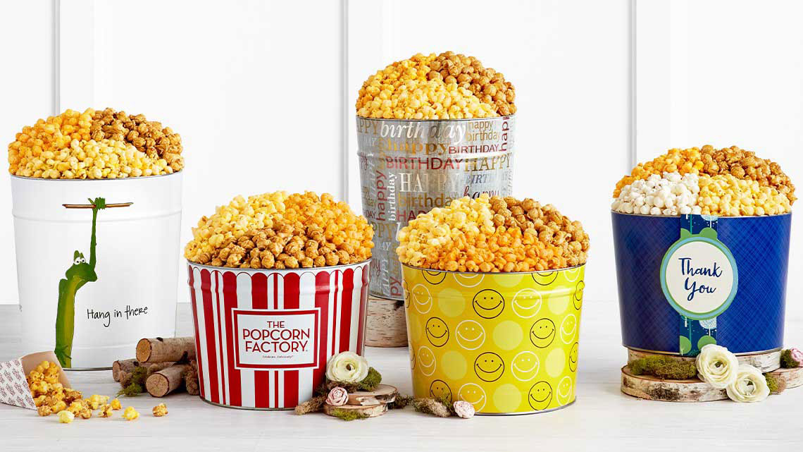5 full tins popcorn