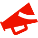 red megaphone icon