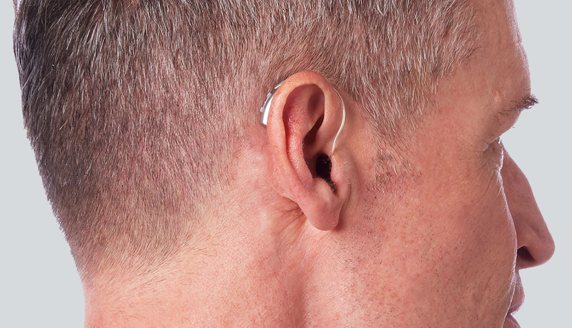 Man wearing a hearing aid
