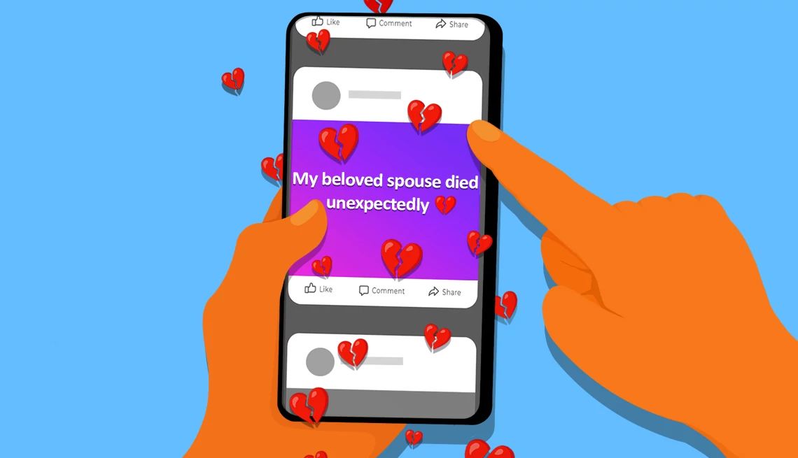 Announce a death or comfort a friend on social media