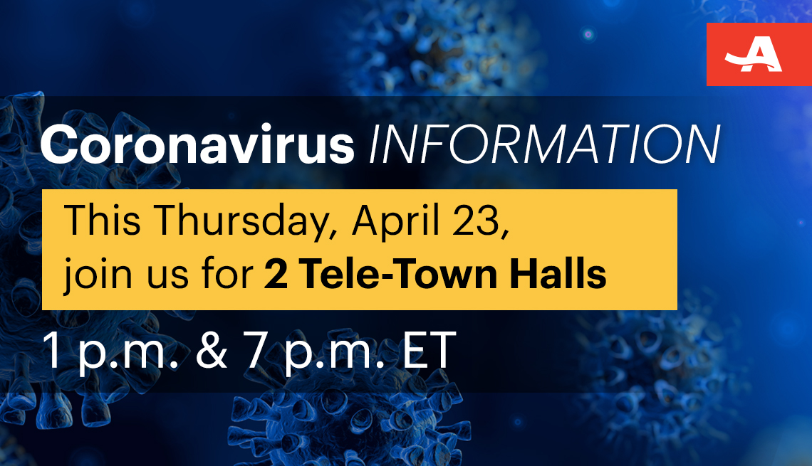 join us this thursday april twenty third for two coronavirus information tele town halls the first at one p m and the second at seven p m eastern time