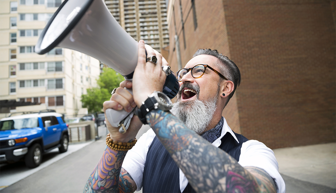 Hipster with beard and tattoos 