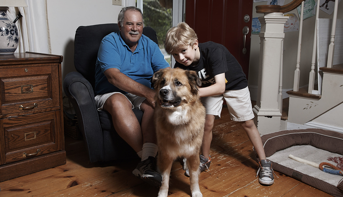 item 6 of Gallery image - Grandfather and grandchildren portrait with dog, opioid crissis