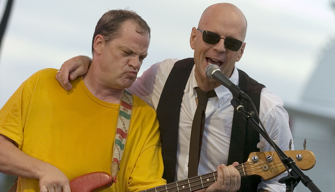 Actor Bruce Willis Performs On Stage, Singing, Actor Rock Stars