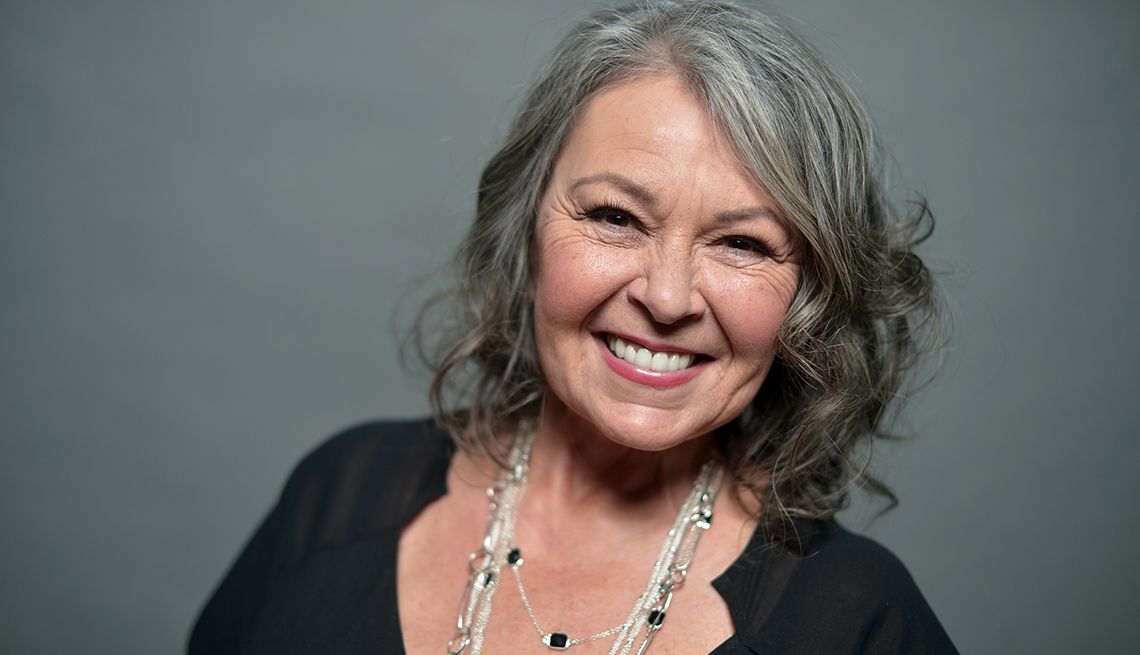 Smiling Woman Grey Hair, Roseanne Barr, Actress, Going Grey Tips