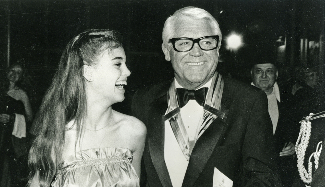 Actor inglés Cary Grant con su hija Jennifer del matrimonio con Dyan Cannon, 1986