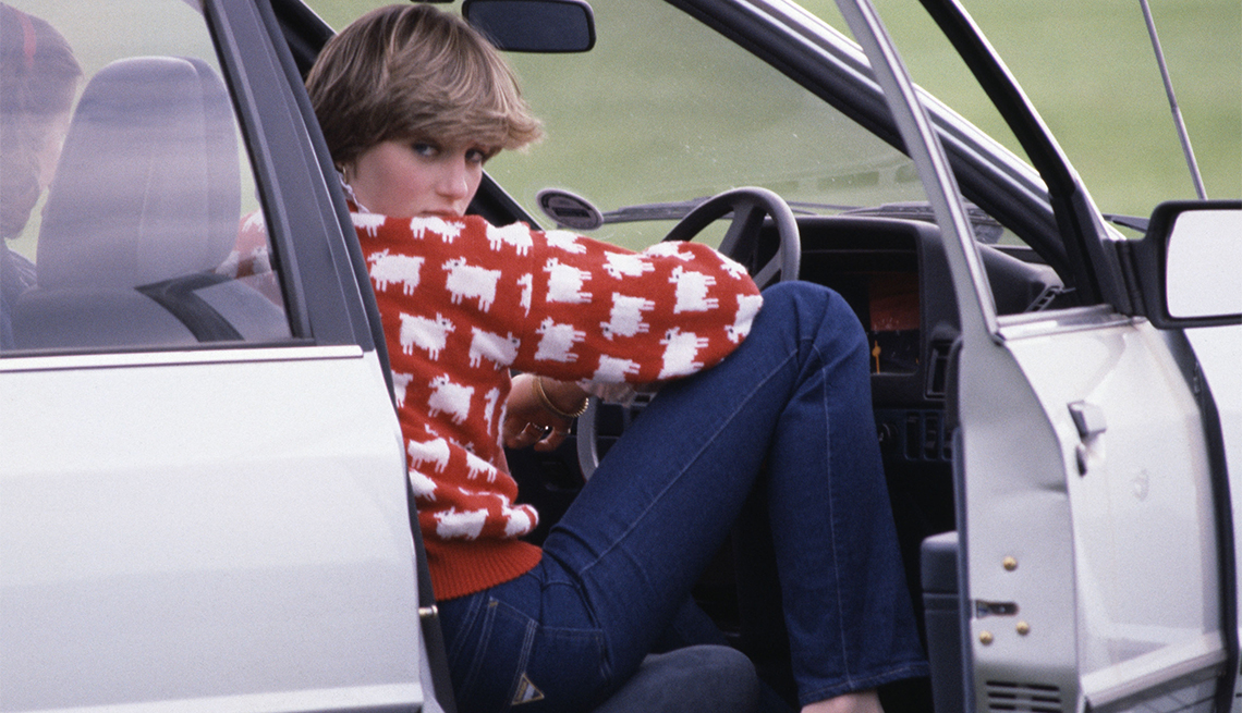 item 11 of Gallery image - British Royalty, Smiths Lawn, Windsor, England, June 1981, Lady Diana Spencer sits in her car while attending the polo.