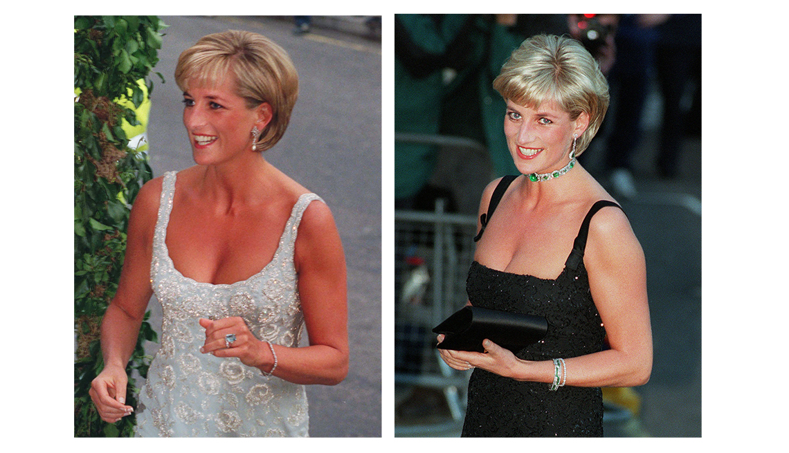 Diana en vestidos de noche,  recordando a la Princesa de Gales
