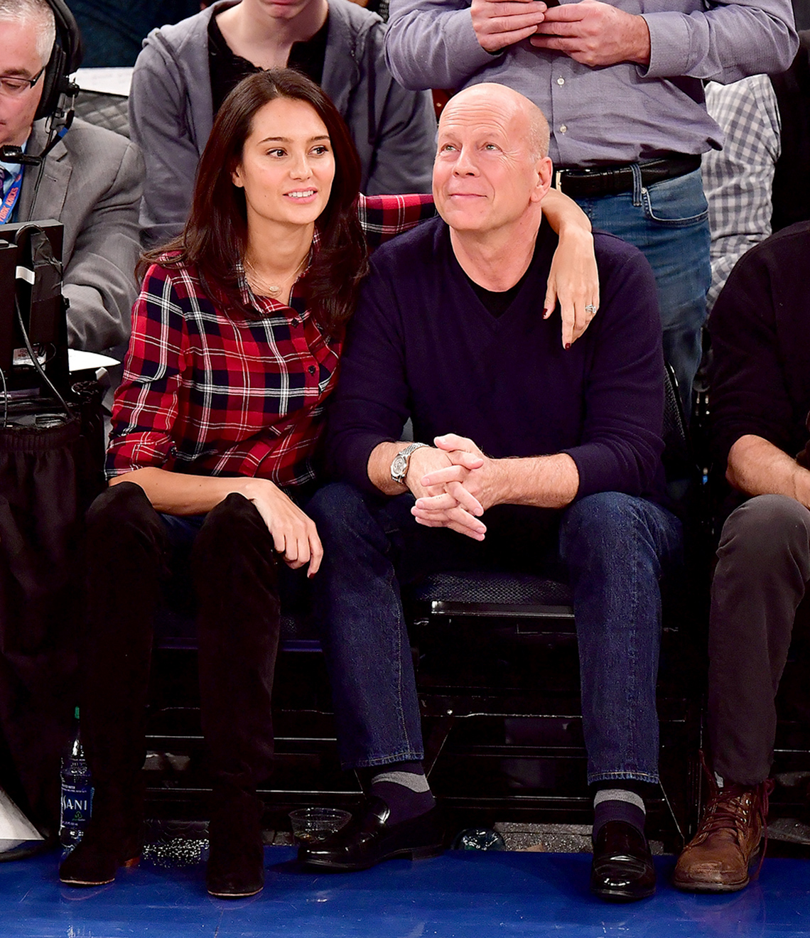 item 5 of Gallery image - Emma and Bruce Willis courtside at a New York Knicks game